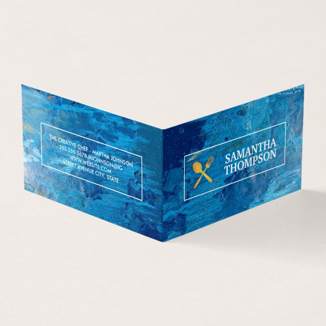 Tarjeta De Visita Chef creativo | Utensilios de cocina | Arte modern (Exterior)