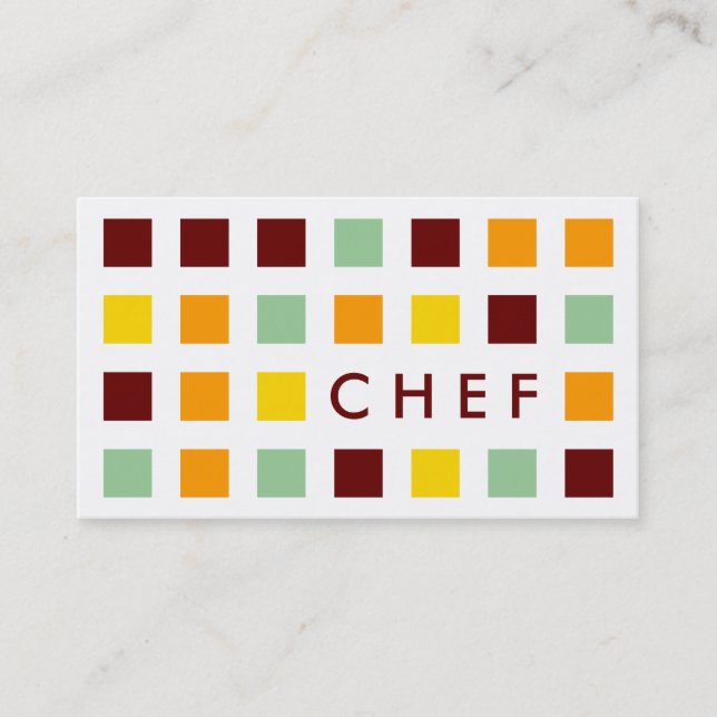 Tarjeta De Visita CHEF (cuadrados mod) (Anverso)