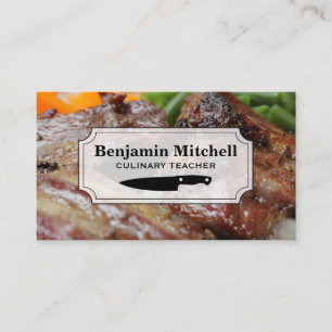 Tarjeta De Visita Chef culinario   Fondo de alimentación