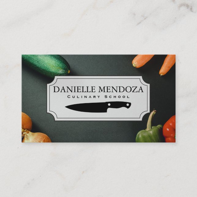 Tarjeta De Visita Chef culinario | Verduras en la mesa (Anverso)