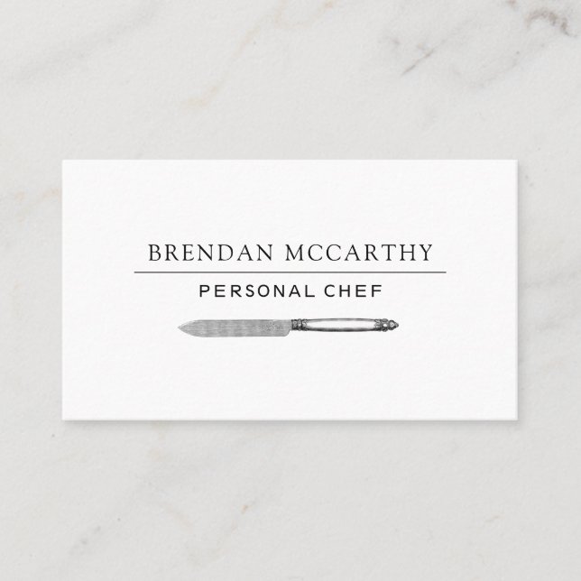 Tarjeta De Visita Chef Cutlery Logo Chef Services (Anverso)