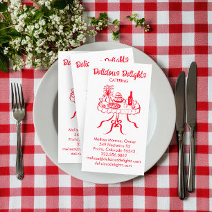 Tarjeta De Visita Chef de Catering Planificación de Eventos Preparac