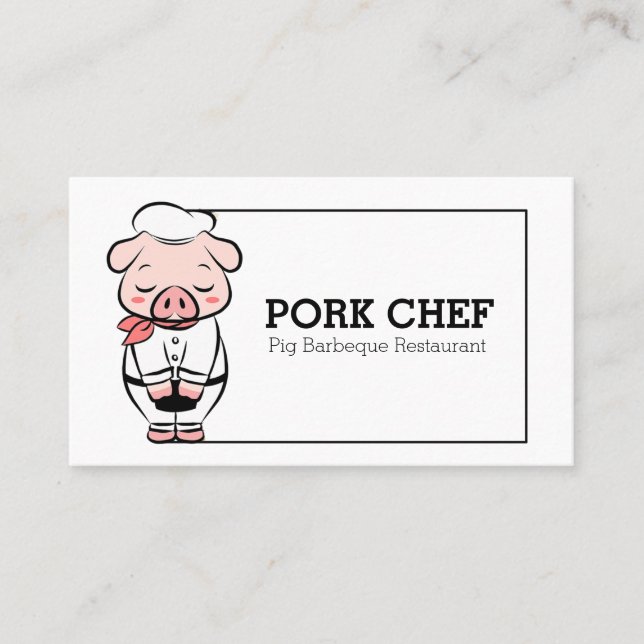 Tarjeta De Visita Chef de cerdo (Anverso)