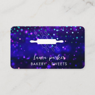 Tarjeta De Visita Chef de panadería Rolling Pin Purple Pastry Handma