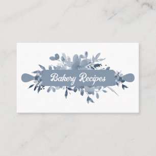 Tarjeta De Visita Chef de Pastelería Azul Suave Panadería Casera