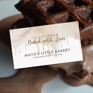 Tarjeta De Visita Chef de Pastelería de Acuarela de Chocolate Derret