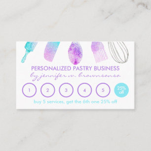 Tarjeta De Visita Chef de Repostería Brillante Lealtad de Panadería
