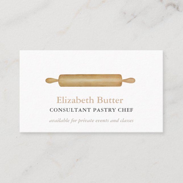Tarjeta De Visita Chef de repostería o clases privadas de la (Anverso)