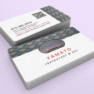Tarjeta De Visita Chef de restaurante asiático japonés Catering