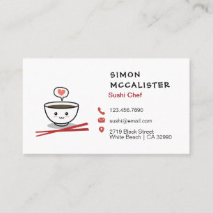 Tarjeta De Visita Chef de Sushi