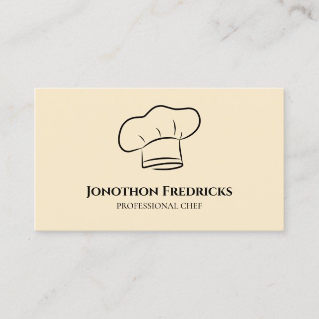 Tarjeta De Visita Chef Food Catering Service Profesional (Anverso)