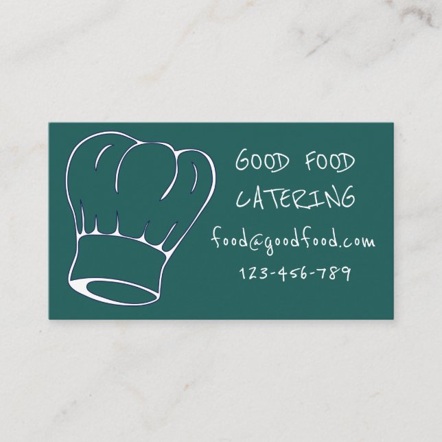 Tarjeta De Visita Chef gorra moderno y elegante (Anverso)