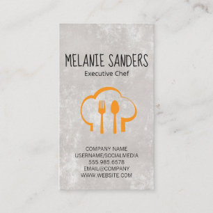 Tarjeta De Visita Chef Gorra y Silverware