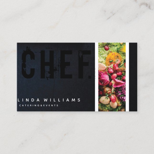 Tarjeta De Visita Chef I Catering Profesional Moderno (Anverso)