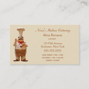 Tarjeta De Visita Chef Italiano Con Apron