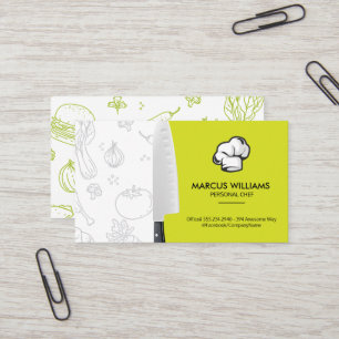 Tarjeta De Visita Chef Knife   Gorro de chef