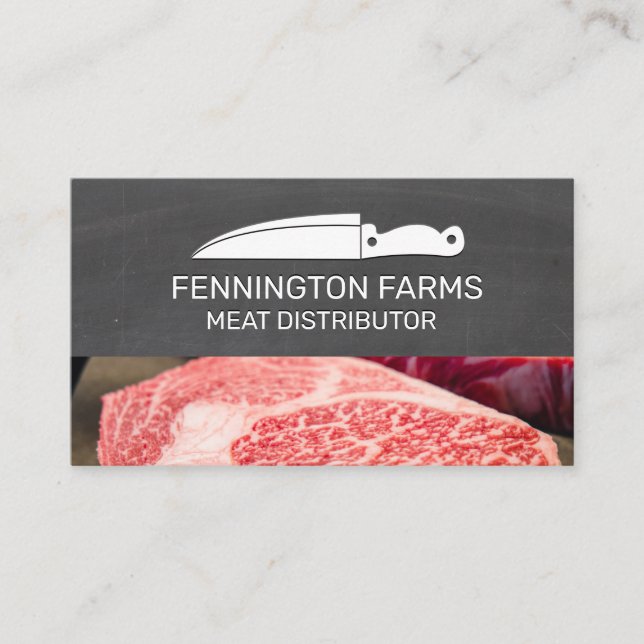 Tarjeta De Visita Chef Knife | Pizarra | Carne de filete (Anverso)