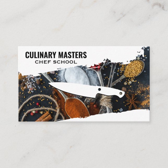 Tarjeta De Visita Chef Knife | Spoons Spices (Anverso)