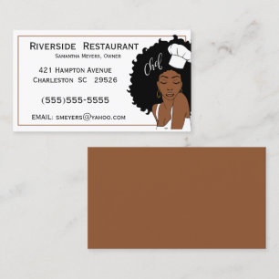 Tarjeta De Visita Chef Lady Afrium American Woman Card