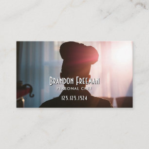 Tarjeta De Visita Chef moderno de silueta negra con bombilla