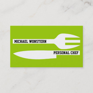 Tarjeta De Visita Chef personal blanco minimalista