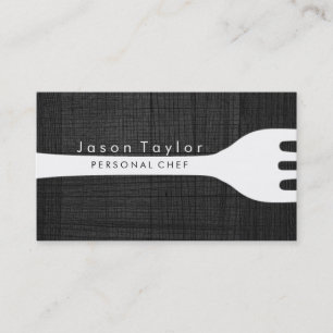 Tarjeta De Visita Chef Personal Catery Panadería Fork Black Wood