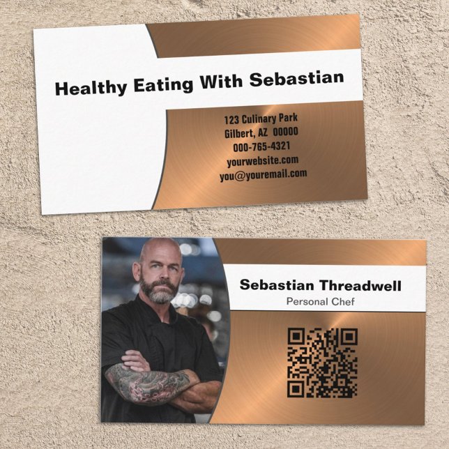 Tarjeta De Visita Chef personal cepillado Personalizado de cobre Fot (Subido por el creador)