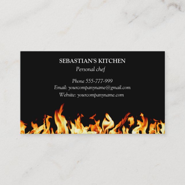 Tarjeta De Visita Chef Personal Culinario Incentivo (Anverso)