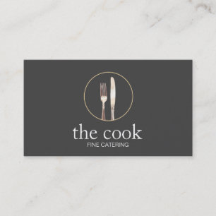 Tarjeta De Visita Chef personal elegante de la horquilla de restaura