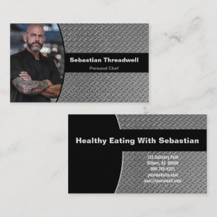 Tarjeta De Visita Chef Personal Placa de Diamante Foto Personalizada