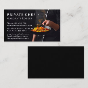 Tarjeta De Visita Chef personal Restaurante Chef Privado Chalk Black