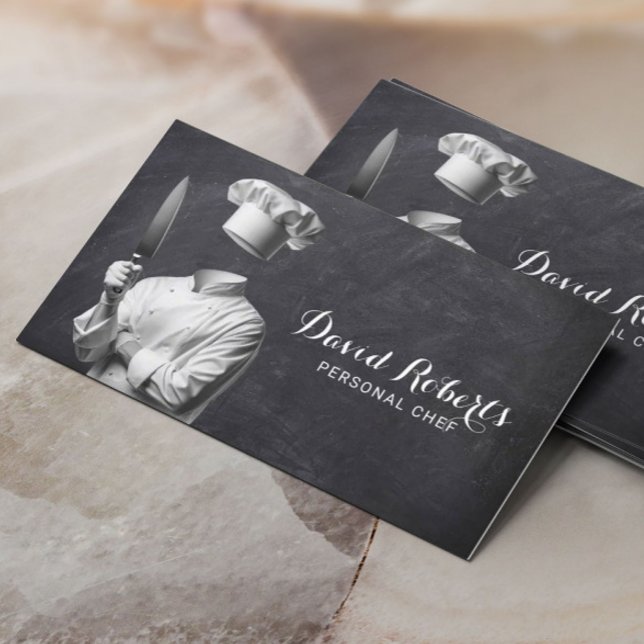 Tarjeta De Visita Chef personal Restaurante Chef Privado Chalkboard (Subido por el creador)