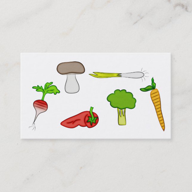 Tarjeta De Visita Chef personal Veggie Vegetables Food Cook Art (Anverso)