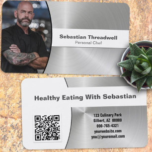 Tarjeta De Visita Chef Personalizado Código QR de Foto Personalizada