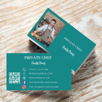 Chef privado con código QR para fotografía verde v