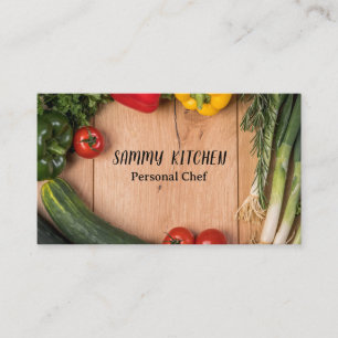 Tarjeta De Visita Chef profesional Cocina Vegetales