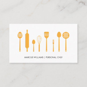 Tarjeta De Visita Chef profesional   Utensilios de cocina