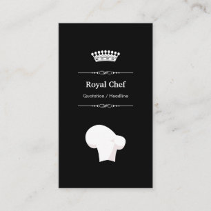 Tarjeta De Visita Chef real - Blanco negro moderno profesional