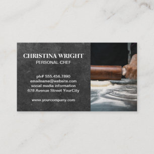 Tarjeta De Visita Chef Rolling Dough   Pasta y harina