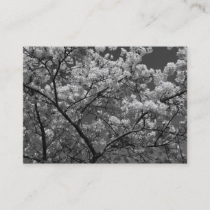 Tarjeta De Visita Cherry Blossom B&W