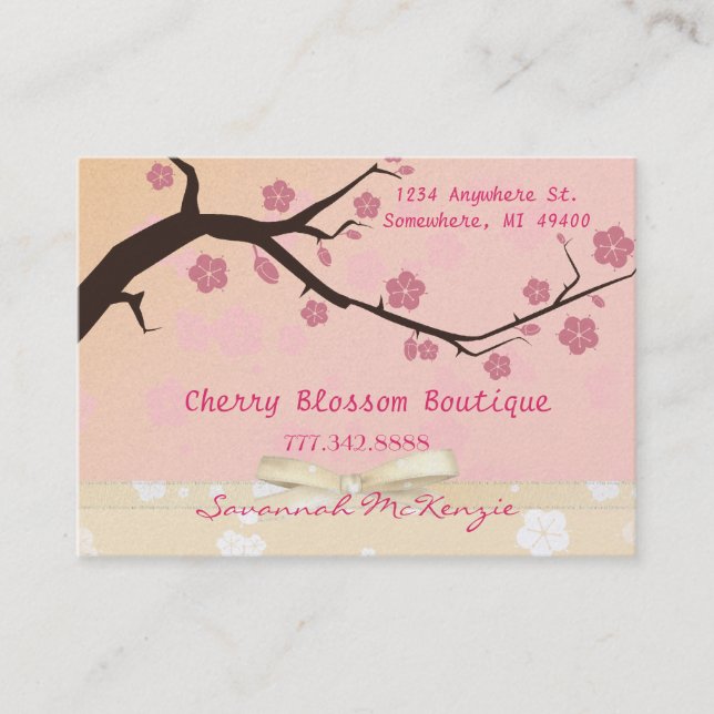 Tarjeta De Visita Cherry Blossom Boutique Business Cards (Anverso)