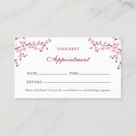 Tarjeta De Visita Cherry Blossom Pink White AppointCard Card