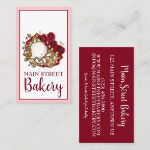Tarjeta De Visita Cherry Crumble Cobbler Dessere Bakery Chef
