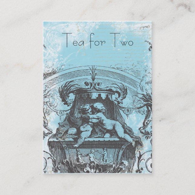 Tarjeta De Visita Cherub Rococo del siglo XVIII (Anverso)