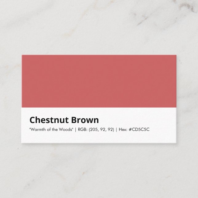 Tarjeta De Visita Chestnut Brown | "Warmth of the Woods" (Anverso)