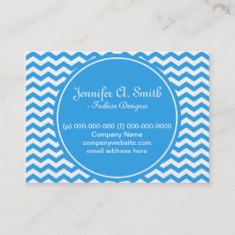 Tarjeta De Visita chevron blanco y azul, moderno, clásico y brillant