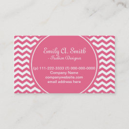 Tarjeta De Visita chevron blanco y rosa de diseño