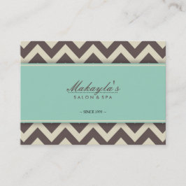 Tarjeta De Visita Chevron elegante Brown moderno, verde y beige