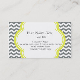 Tarjeta De Visita Chevron gris y blanco moderno, elegante y moderno