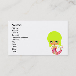 Tarjeta De Visita chibi sirena mágica 3